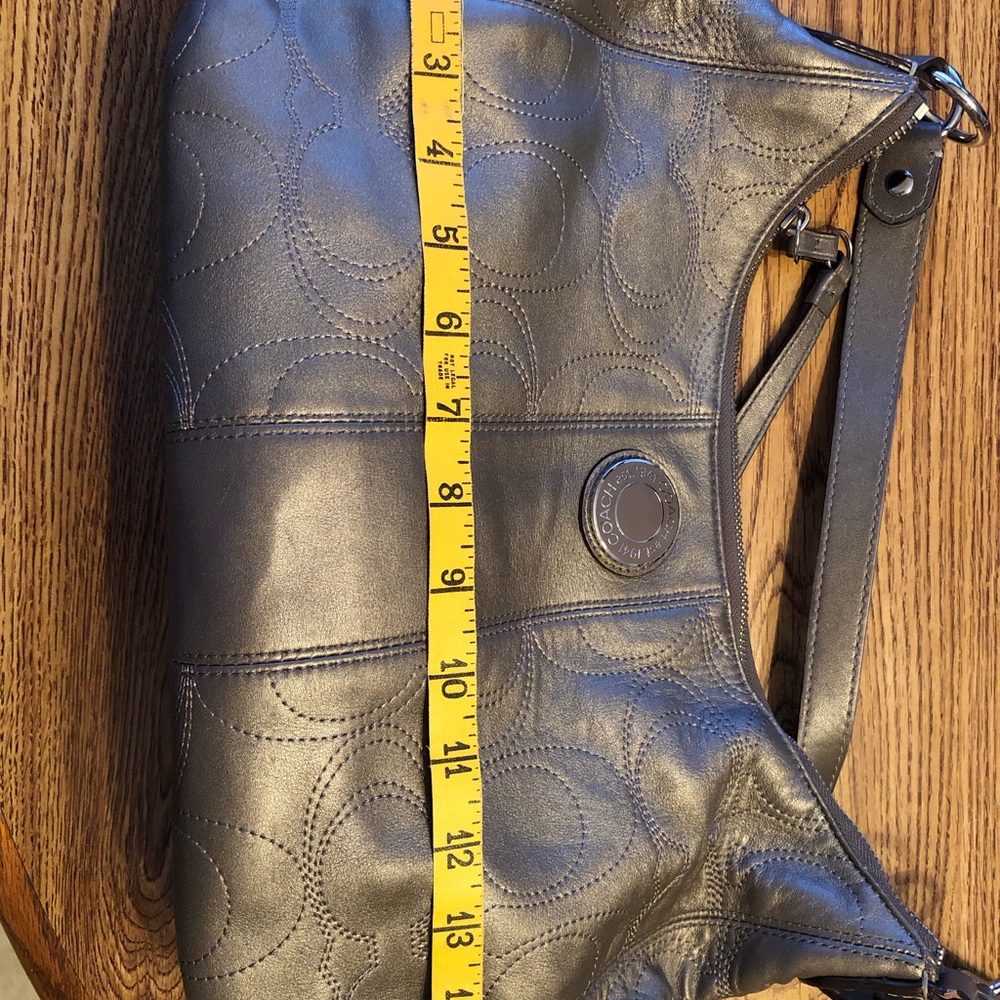 Coach grey leather purse